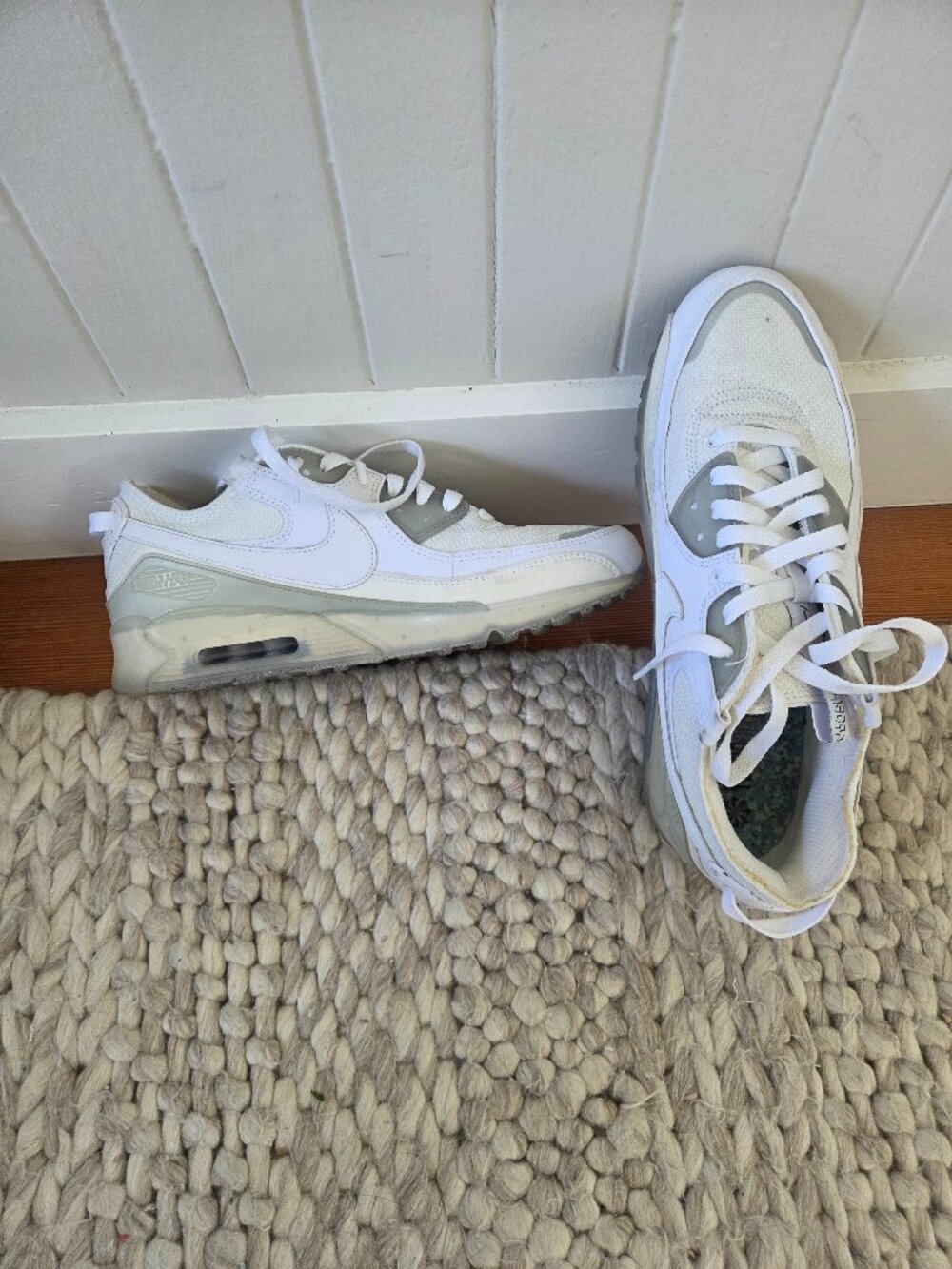 White Men's Nike Air Max Sneakers Terrascape 90 'Triple White' - Size 10.5